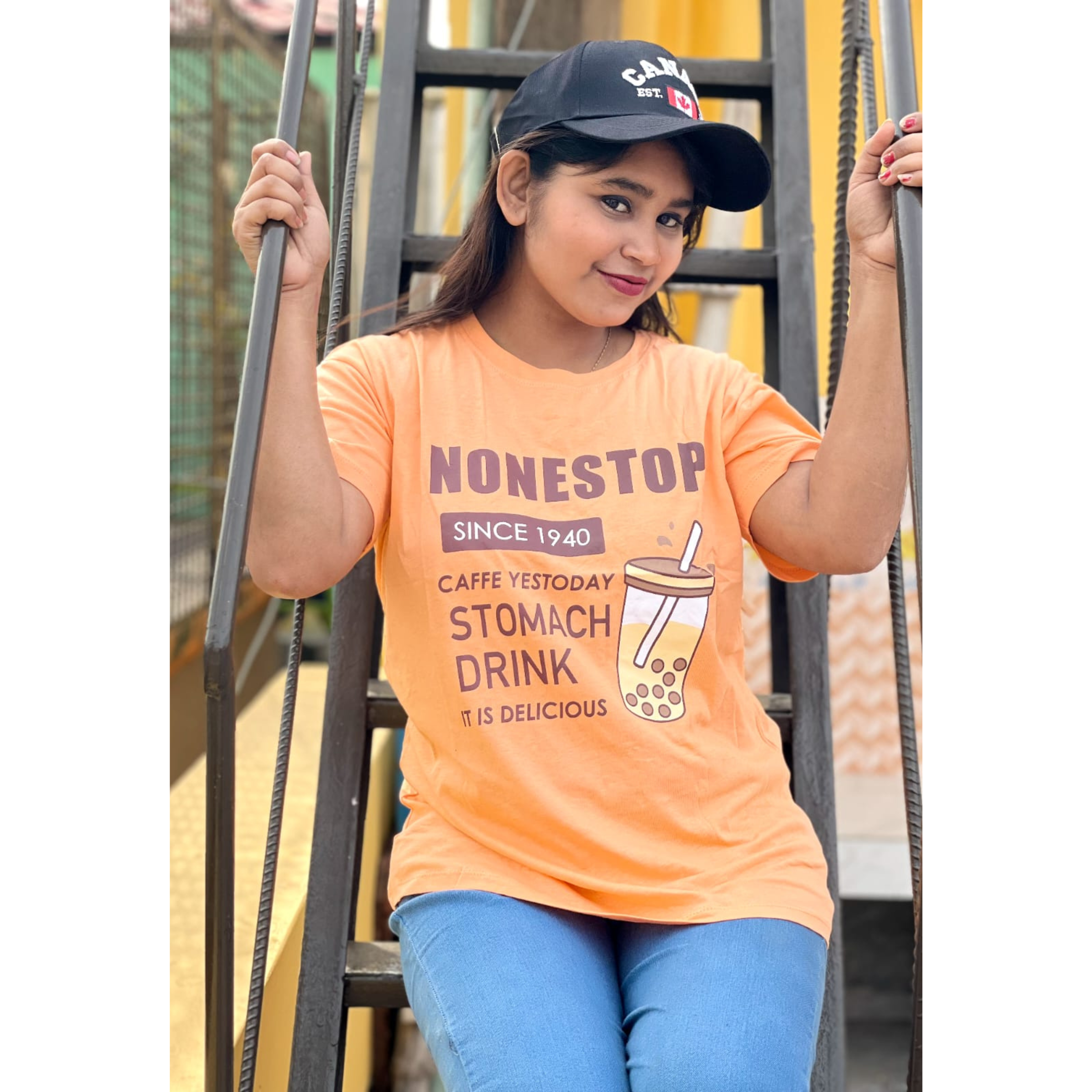 img_686056f7e752a DTF Printed ladies T-shirt | Half - Image 1